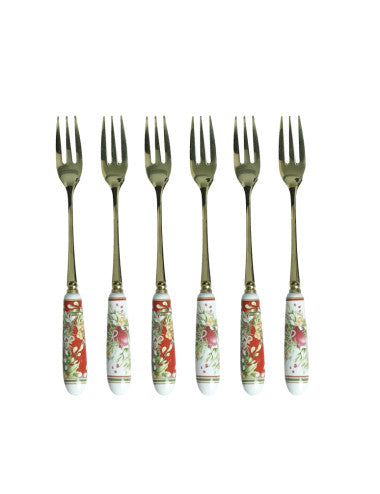 Carol fork, set of 6, stainless steel, with ceramic handle, 8029722899831 (Pre-Order Product)