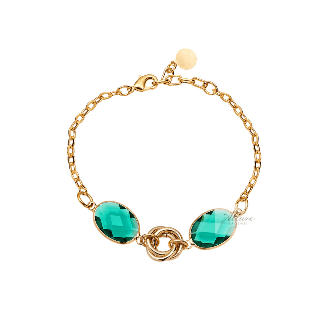 Bracciale Ottaviani DORATO CON CRISTALLI VERDI