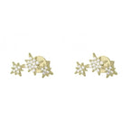 Orecchini Argento dorato stelline con zirconi