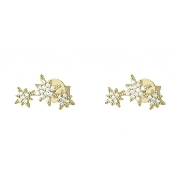 Orecchini Argento dorato stelline con zirconi