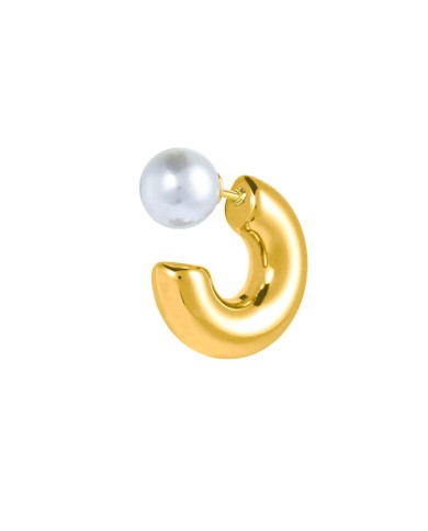 Orecchino a lobo a cerchietto 2,2cm con chiusura perla