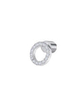 Orecchino a lobo cerchio 0,8cm con zirconi bianchi