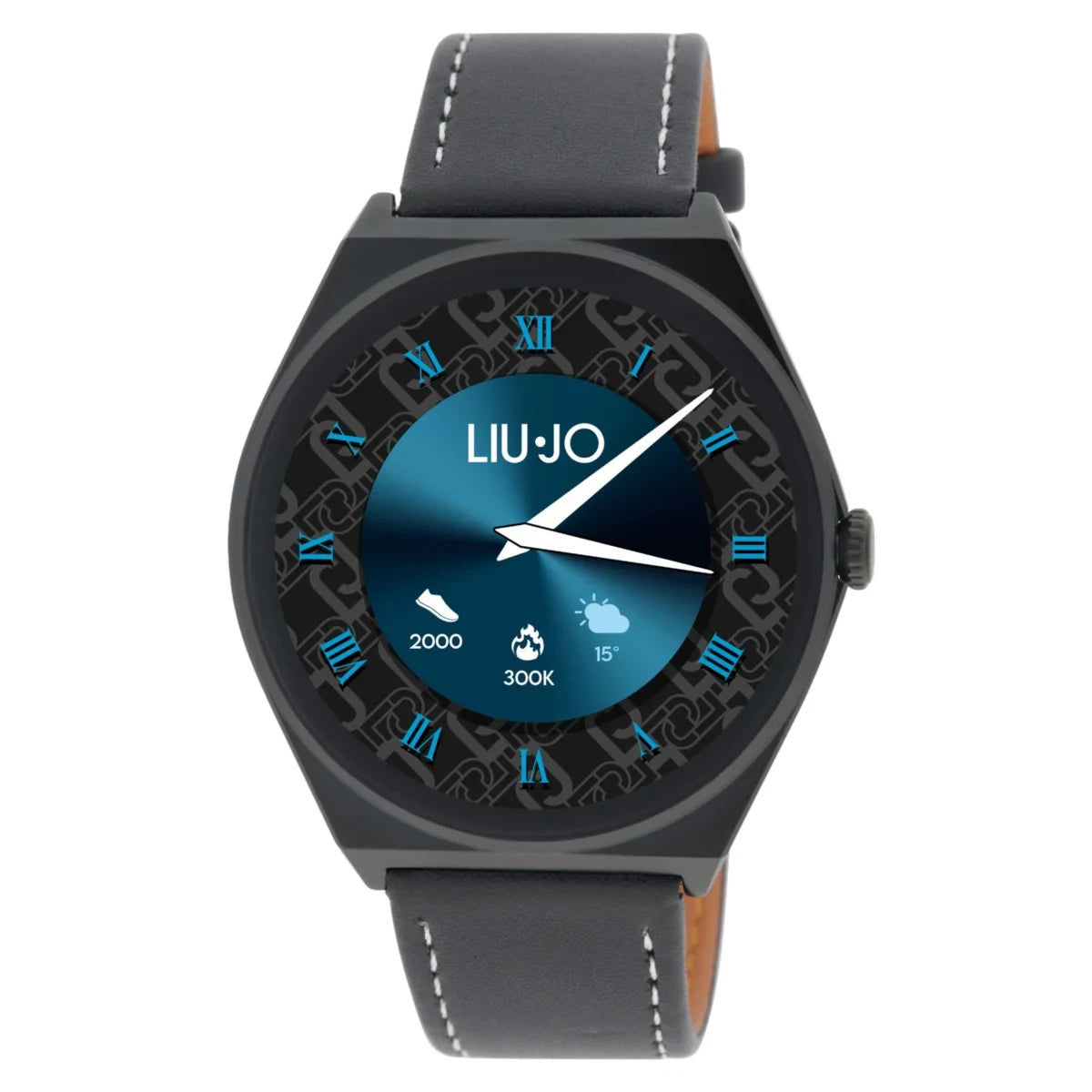 Slim Man 2.0 Smartwatch Black Leather Strap Black SWLJ188