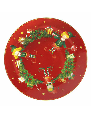 piatto-portata-elfomagia-porcellana-rosso-8029722845500(Prodotto da Pre-Ordinare)