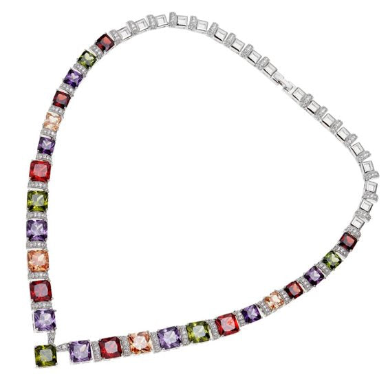 500904C - Collana rodiata con cubic zirconia