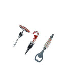 Christmas Wine Set, 3 Pieces, Stainless Steel, Glass, Zinc Alloy, 8029722845203 (Pre-Order Product)