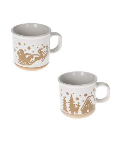 Gingerbread Coffee Mug, Set of 2, Stoneware, 8029722800462 (Pre-Order Product)