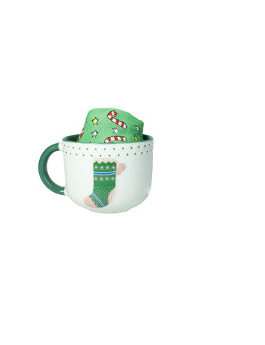 New Bone China Stocking Breakfast Mug with Cotton Socks (8029722830254) (Pre-Order Product)