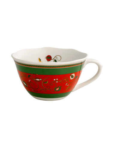 Breakfast mug, party time, porcelain, red and green, 8029722532752 (Pre-order product)
