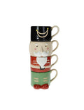 Stackable Nutcracker Mug, Black Hat, 4-Piece, Stoneware, 8029722898988 (Pre-Order Product)