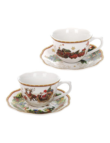 Christmas Tea Cup Set of 2 Porcelain 8029722899022 (Pre-Order Product)
